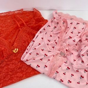 BUNDLE OF 2 ♥️ Sleeveless
Sexy Sheer Lace Chemise lingerie SZ: L